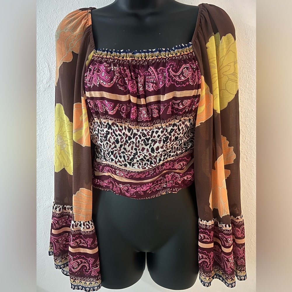 FP Movement by Free People Floral and Leopard Print Top